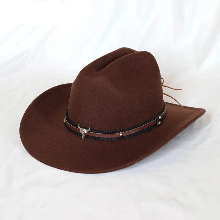 Leather Brim Cowboy Hat