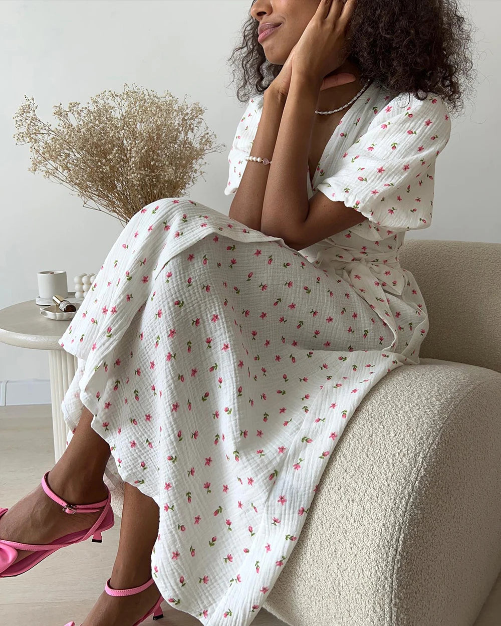 White Floral Dress