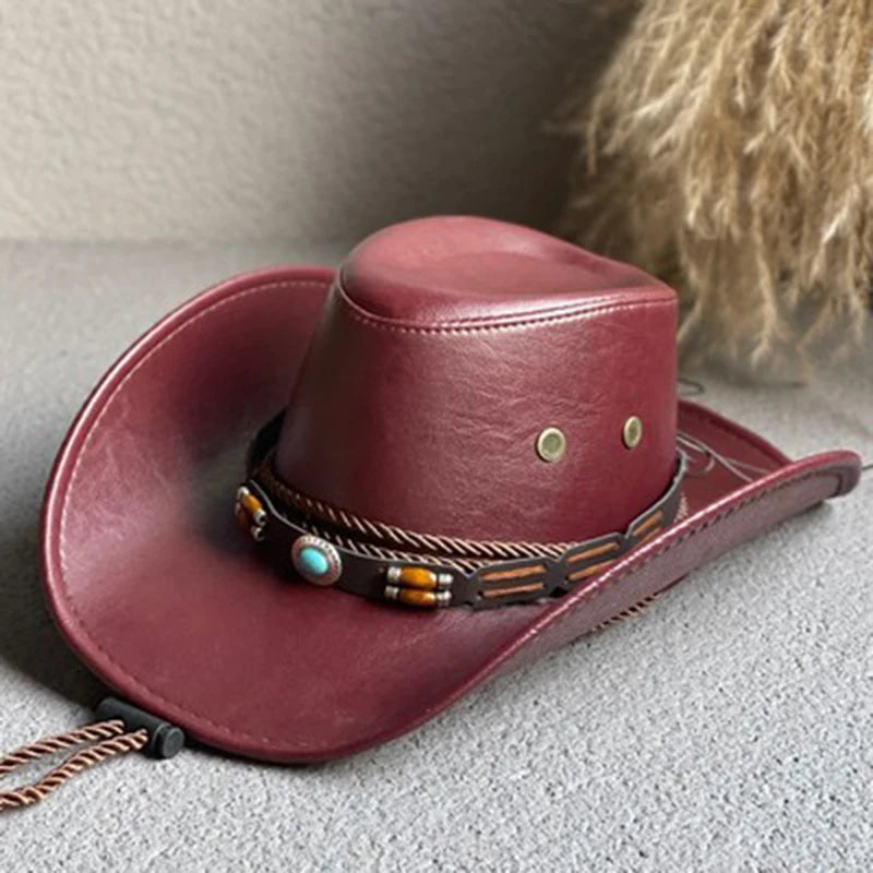 Vintage Leather Cowboy Hat