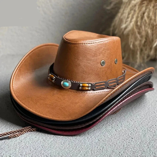 Vintage Leather Cowboy Hat