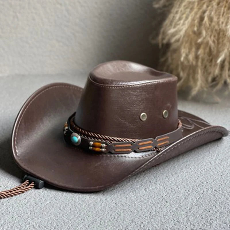 Vintage Leather Cowboy Hat